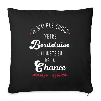 Je n'ai pas choisi d'etre Bordelaise - Housse de coussin décorative 45 x 45 cm - noir - Devant