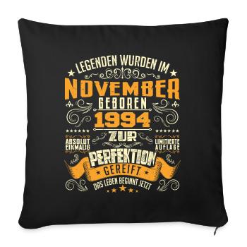 Im November 1994 geboren - Housse de coussin décorative 45 x 45 cm - noir - Devant