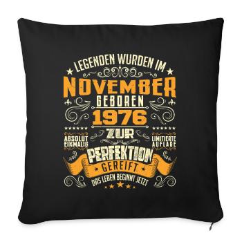Im November 1976 geboren - Housse de coussin décorative 45 x 45 cm - noir - Devant