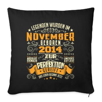 Im November 2014 geboren - Housse de coussin décorative 45 x 45 cm - noir - Devant