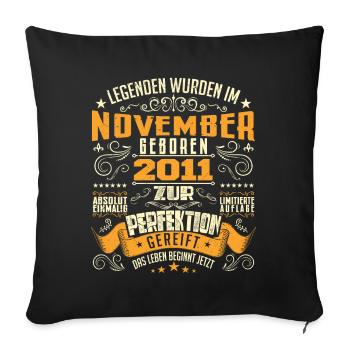 Im November 2011 geboren - Housse de coussin décorative 45 x 45 cm - noir - Devant