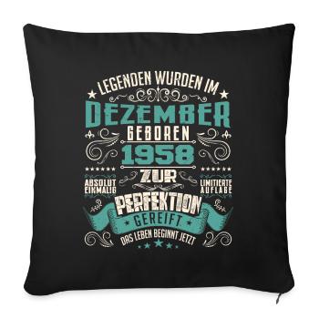 Legenden werden geboren im Dezember 1958 - Housse de coussin décorative 45 x 45 cm - noir - Devant