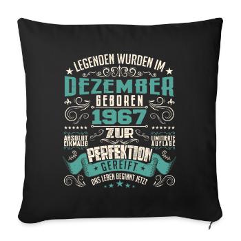 Legenden werden geboren im Dezember 1967 - Housse de coussin décorative 45 x 45 cm - noir - Devant