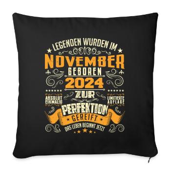 Im November 2024 geboren - Housse de coussin décorative 45 x 45 cm - noir - Devant