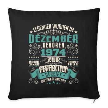 Legenden werden geboren im Dezember 1974 - Housse de coussin décorative 45 x 45 cm - noir - Devant