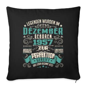 Legenden werden geboren im Dezember 1957 - Housse de coussin décorative 45 x 45 cm - noir - Devant