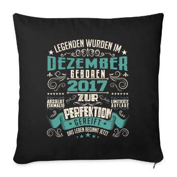 Legenden werden geboren im Dezember 2017 - Housse de coussin décorative 45 x 45 cm - noir - Devant