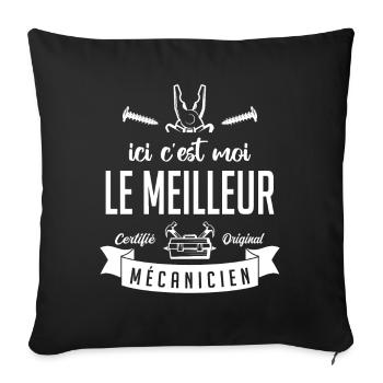 Ici c'est moi le Meilleur mécanicien - Housse de coussin décorative 45 x 45 cm - noir - Devant