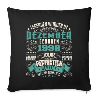 Legenden werden geboren im Dezember 1998 - Housse de coussin décorative 45 x 45 cm - noir - Devant