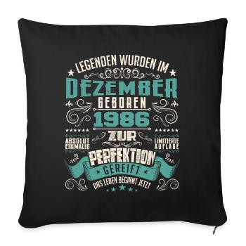 Legenden werden geboren im Dezember 1986 - Housse de coussin décorative 45 x 45 cm - noir - Devant