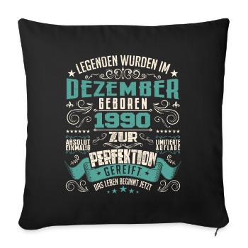 Legenden werden geboren im Dezember 1990 - Housse de coussin décorative 45 x 45 cm - noir - Devant