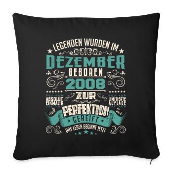 Legenden werden geboren im Dezember 2008 - Housse de coussin décorative 45 x 45 cm - noir - Devant