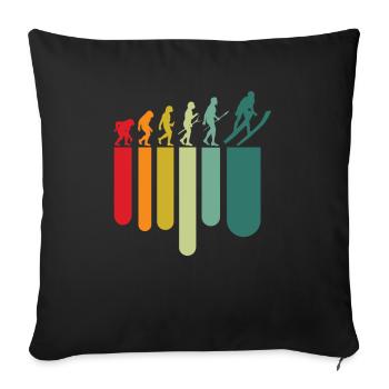 Vintage ski evolution - Sofa pillowcase 17,3'' x 17,3'' (45 x 45 cm) - black - Front