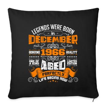 Legends were born in December 1966 | gift - Housse de coussin décorative 45 x 45 cm - noir - Devant