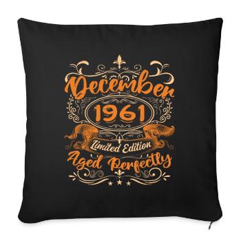 December 1961 | Limited Edition - Sofa pillowcase 17,3'' x 17,3'' (45 x 45 cm) - black - Front
