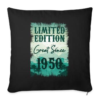 One of a kind since 1950 - Sofa pillowcase 17,3'' x 17,3'' (45 x 45 cm) - black - Front