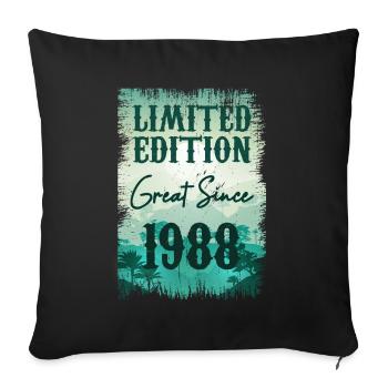 Unique of its kind since 1988 - Sofa pillowcase 17,3'' x 17,3'' (45 x 45 cm) - black - Front