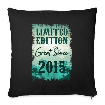 Einzigartig seit 2015 - Sofakissenbezug 45 x 45 cm - Schwarz - Vorne