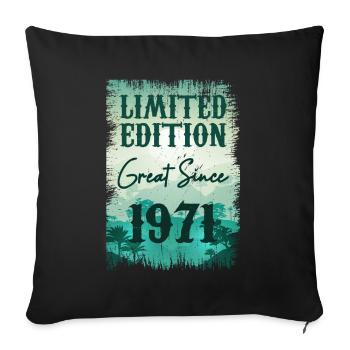 Einzigartig seit 1971 - Sofakissenbezug 45 x 45 cm - Schwarz - Vorne