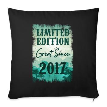 Einzigartig seit 2017 - Sofakissenbezug 45 x 45 cm - Schwarz - Vorne