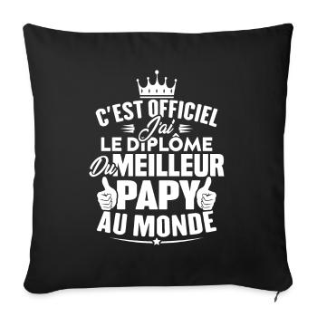 Meilleur papy au monde - Housse de coussin décorative 45 x 45 cm - noir - Devant