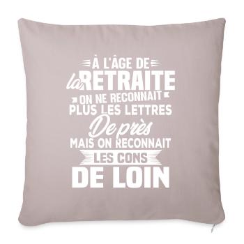 Avec l'age on reconnaît les cons de loin - Housse de coussin décorative 45 x 45 cm - taupe clair - Devant