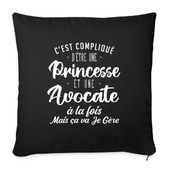 C'EST COMPLIQUE D'ETRE PRINCESSE ET AVOCATE - Housse de coussin décorative 45 x 45 cm - noir - Devant