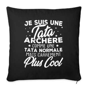 Je suis une tata archère - Housse de coussin décorative 45 x 45 cm - noir - Devant