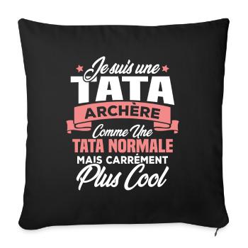 Je suis une tata archère - Housse de coussin décorative 45 x 45 cm - noir - Devant