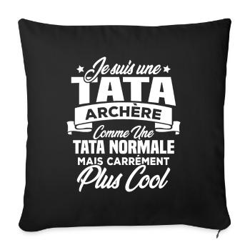 Je suis une tata archère - Housse de coussin décorative 45 x 45 cm - noir - Devant
