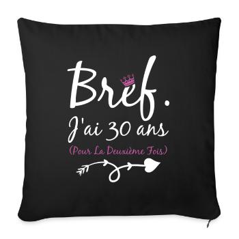 Femme cadeau d'anniversaire 60 ans - Housse de coussin décorative 45 x 45 cm - noir - Devant