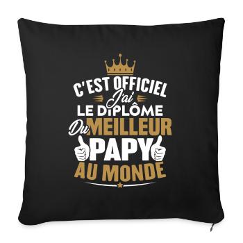 Meilleur papy au monde - Housse de coussin décorative 45 x 45 cm - noir - Devant