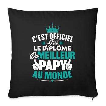 Meilleur papy au monde - Housse de coussin décorative 45 x 45 cm - noir - Devant