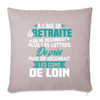 Avec l'age on reconnaît les cons de loin - Housse de coussin décorative 45 x 45 cm - taupe clair - Devant