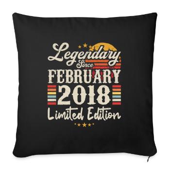 Legendary Since February 2018 | Limited Edition - Sofa pillowcase 17,3'' x 17,3'' (45 x 45 cm) - black - Front
