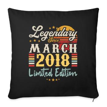 Legendary Since March 2018 - Limited Edition - Housse de coussin décorative 45 x 45 cm - noir - Devant