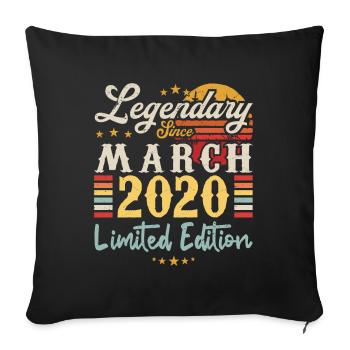 Legendary Since March 2020 - Limited Edition - Housse de coussin décorative 45 x 45 cm - noir - Devant