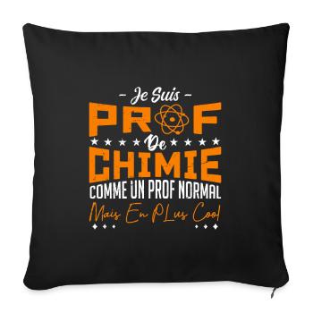 meilleur prof de chimie - Housse de coussin décorative 45 x 45 cm - noir - Devant