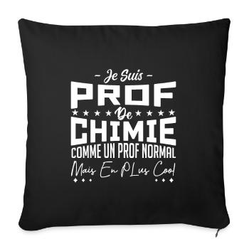 Meilleur prof de chimie - Housse de coussin décorative 45 x 45 cm - noir - Devant