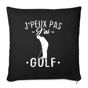 J'peux pas j'ai golf - Housse de coussin décorative 45 x 45 cm - noir - Devant