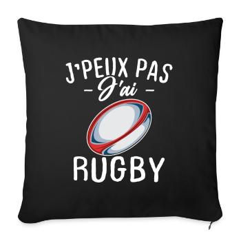 I can't I have rugby - Sofa pillowcase 17,3'' x 17,3'' (45 x 45 cm) - black - Front