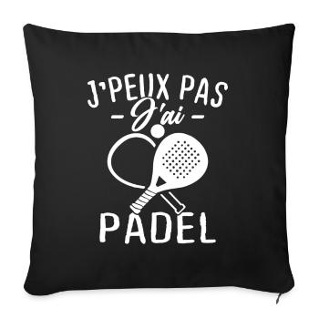J'peux pas j'ai Padel - Housse de coussin décorative 45 x 45 cm - noir - Devant