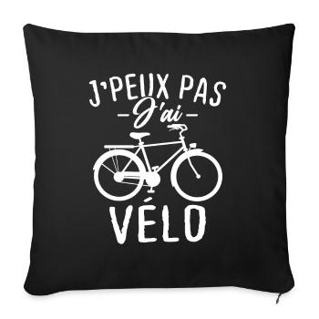 J'peux pas j'ai vélo - Housse de coussin décorative 45 x 45 cm - noir - Devant