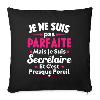 Je suis secrétaire - Housse de coussin décorative 45 x 45 cm - noir - Devant