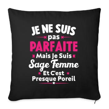 Je suis Sage femme - Housse de coussin décorative 45 x 45 cm - noir - Devant