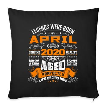 Legends Were Born In April 2020 | vintage - Housse de coussin décorative 45 x 45 cm - noir - Devant