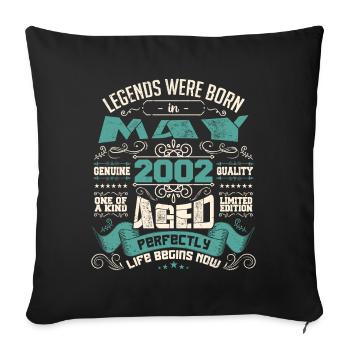 Legends were born in May 2002 | Limited Edition - Housse de coussin décorative 45 x 45 cm - noir - Devant