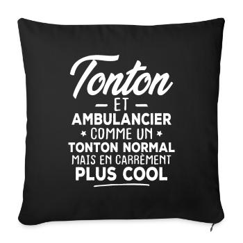 Tonton et ambulancier - Housse de coussin décorative 45 x 45 cm - noir - Devant