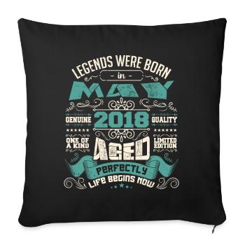 Legends were born in May 2018 | Limited Edition - Housse de coussin décorative 45 x 45 cm - noir - Devant