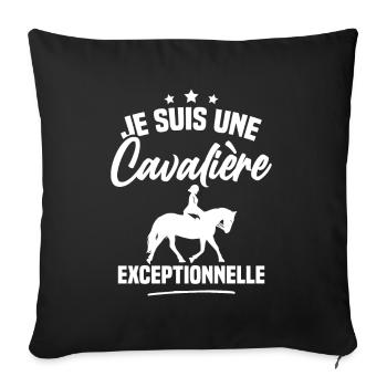 Je suis une cavalière exceptionnelle - Housse de coussin décorative 45 x 45 cm - noir - Devant